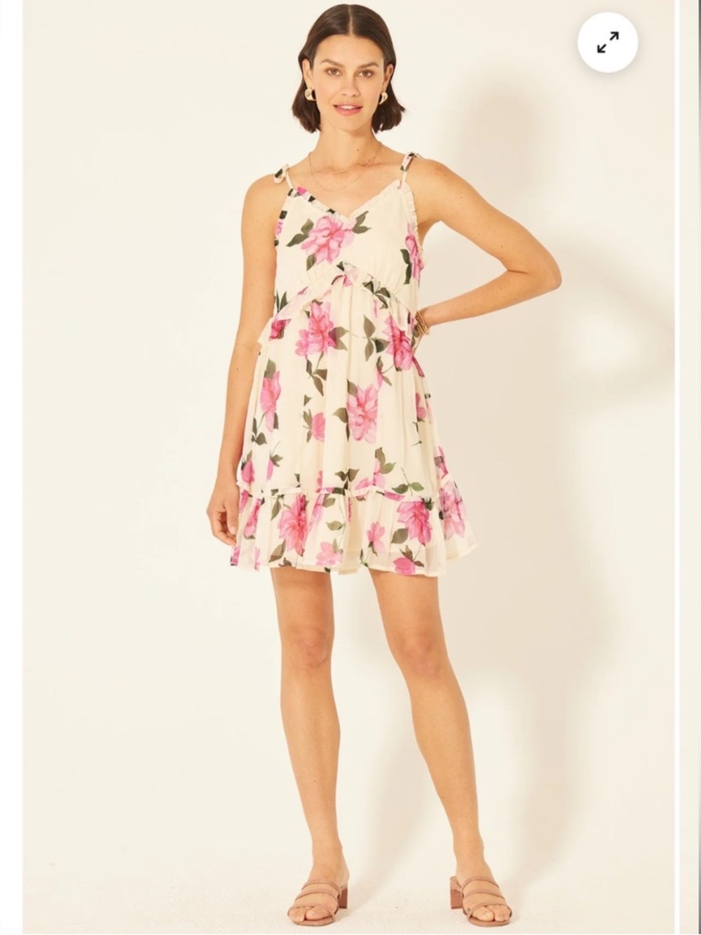 NWT Patrons of Peace Selma Floral Mini Dress with Tassel Ties